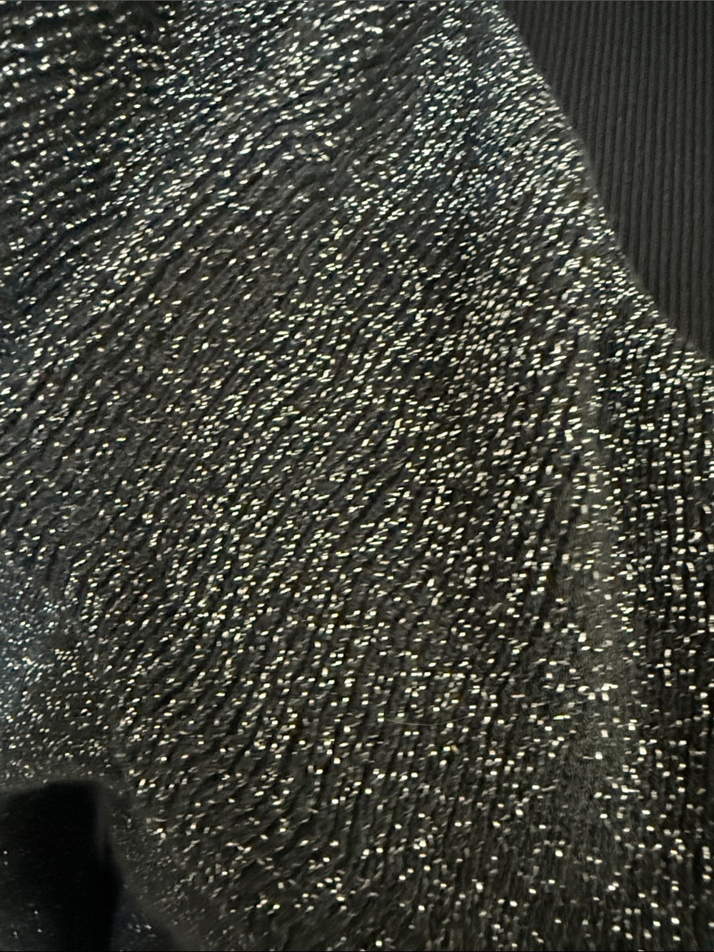 INC International Concepts Black Sparkle Ruffle Open-Front Cardigan - Picture 6 of 6